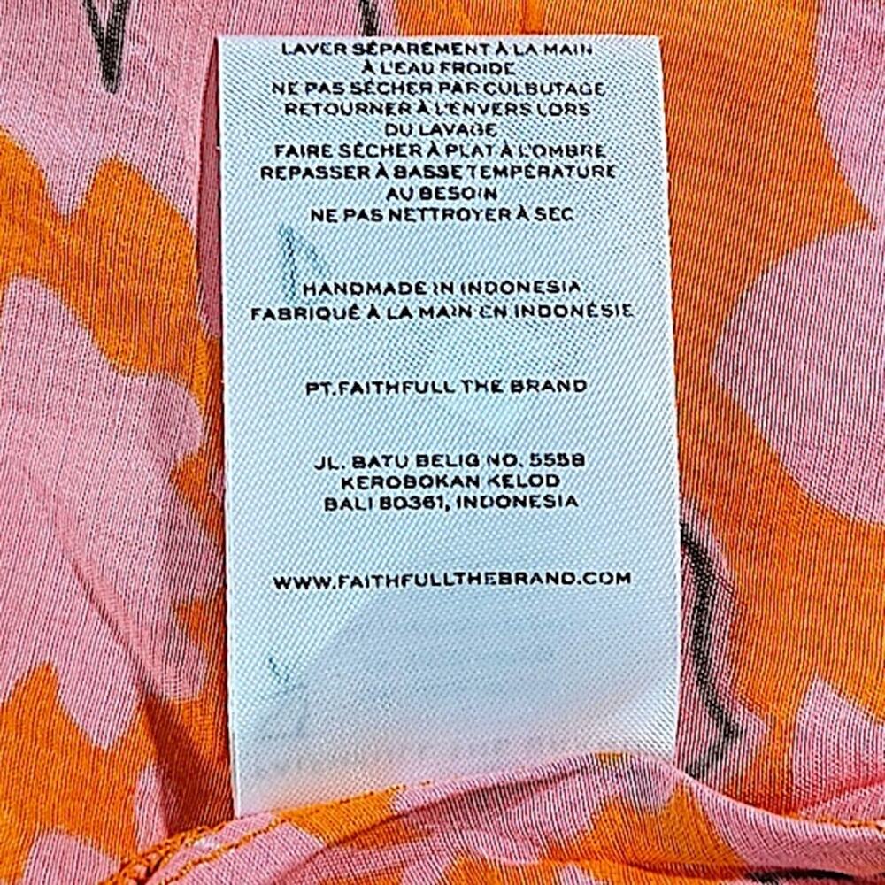 NWT Faithfull the Brand Pink Marni Paraiso Floral Print Mini Dress Size 8 - Picture 7 of 8